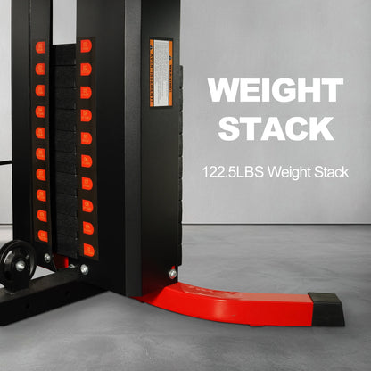 LX750 Multifunctional Full Home Gym System Workout Station with 122.5 Lbs Weight Stack, One Station, Comes with Installation Instruction Video, Ships in 5 Boxes